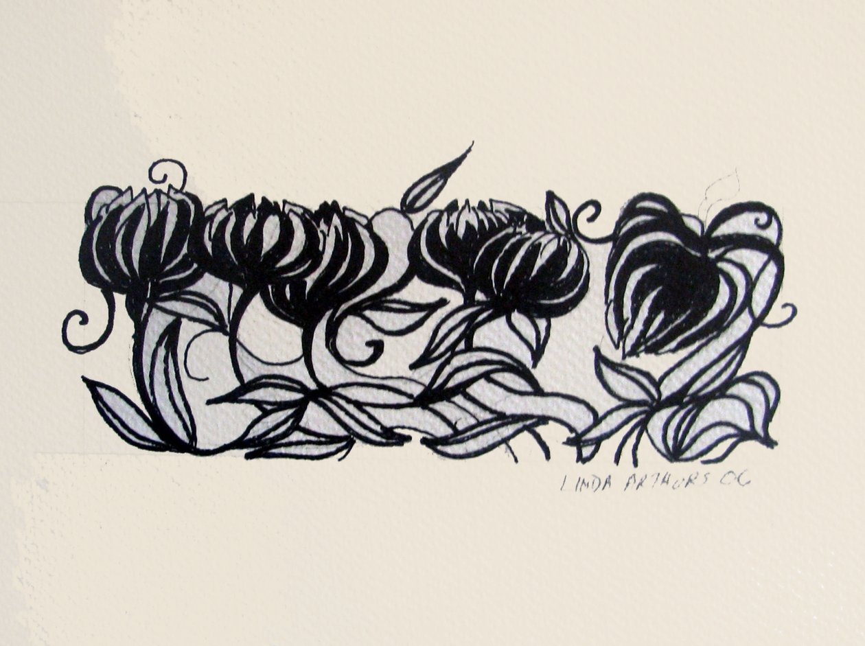 Krokus, 2014 (pen og blæk) af linda arthurs