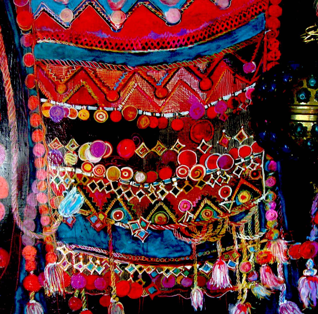 Ethno bag, 2015 (blandet, akryl, blæk, olie) af linda arthurs