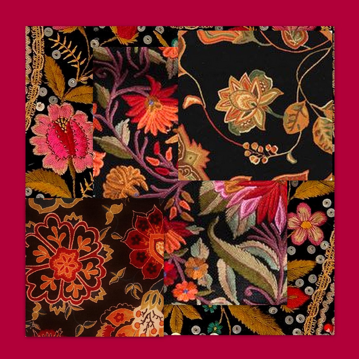 FLORAL COLLAGE, 2018 (blandede medier) af linda arthurs