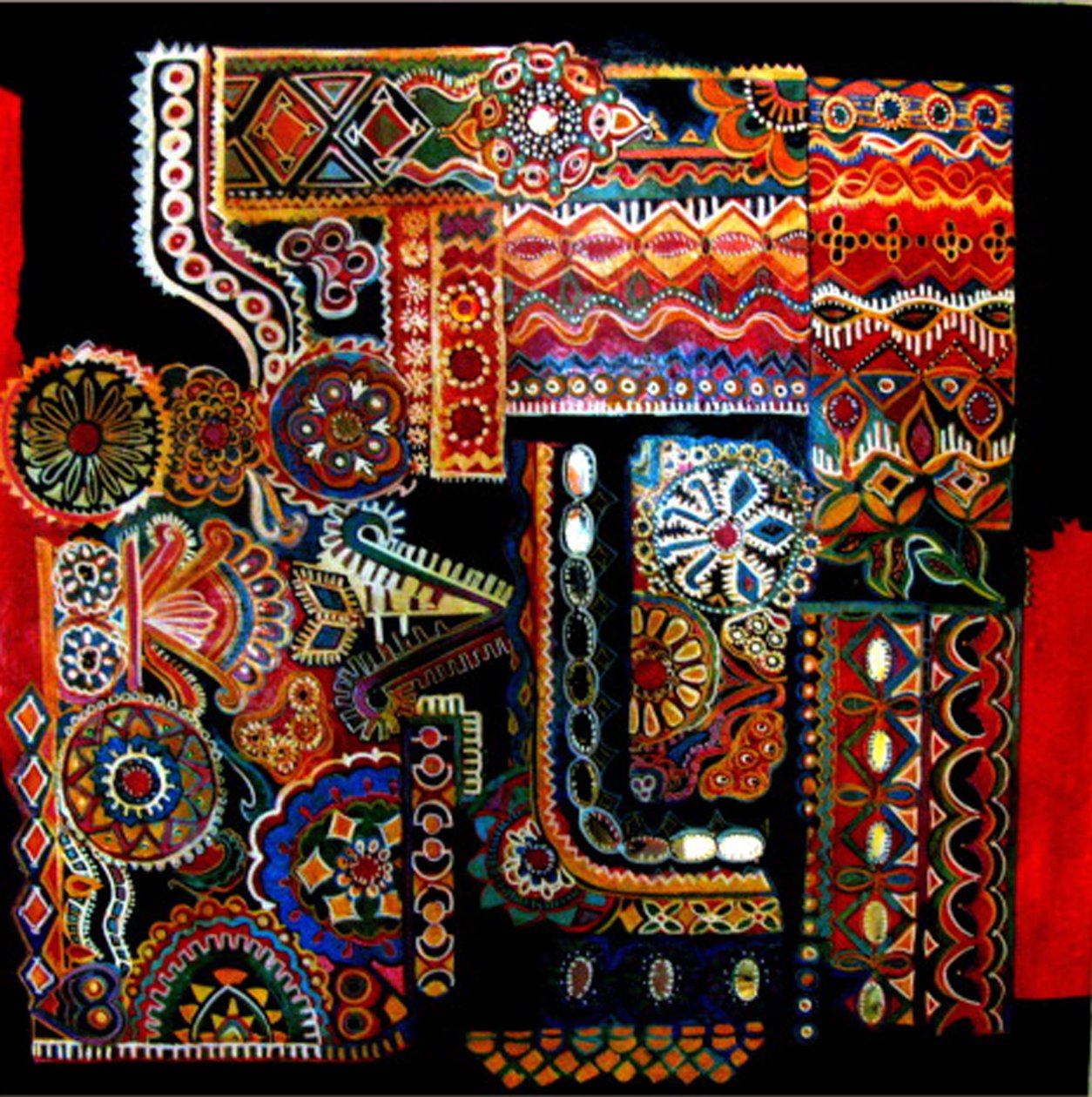 Tribal designs, 2014 (blandede medier) af linda arthurs