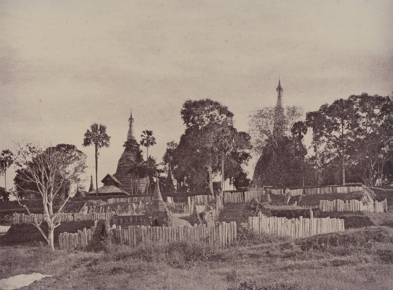 Rangoon: Nordindgang til Shwe Dagon Pagoda af Linnaeus Tripe