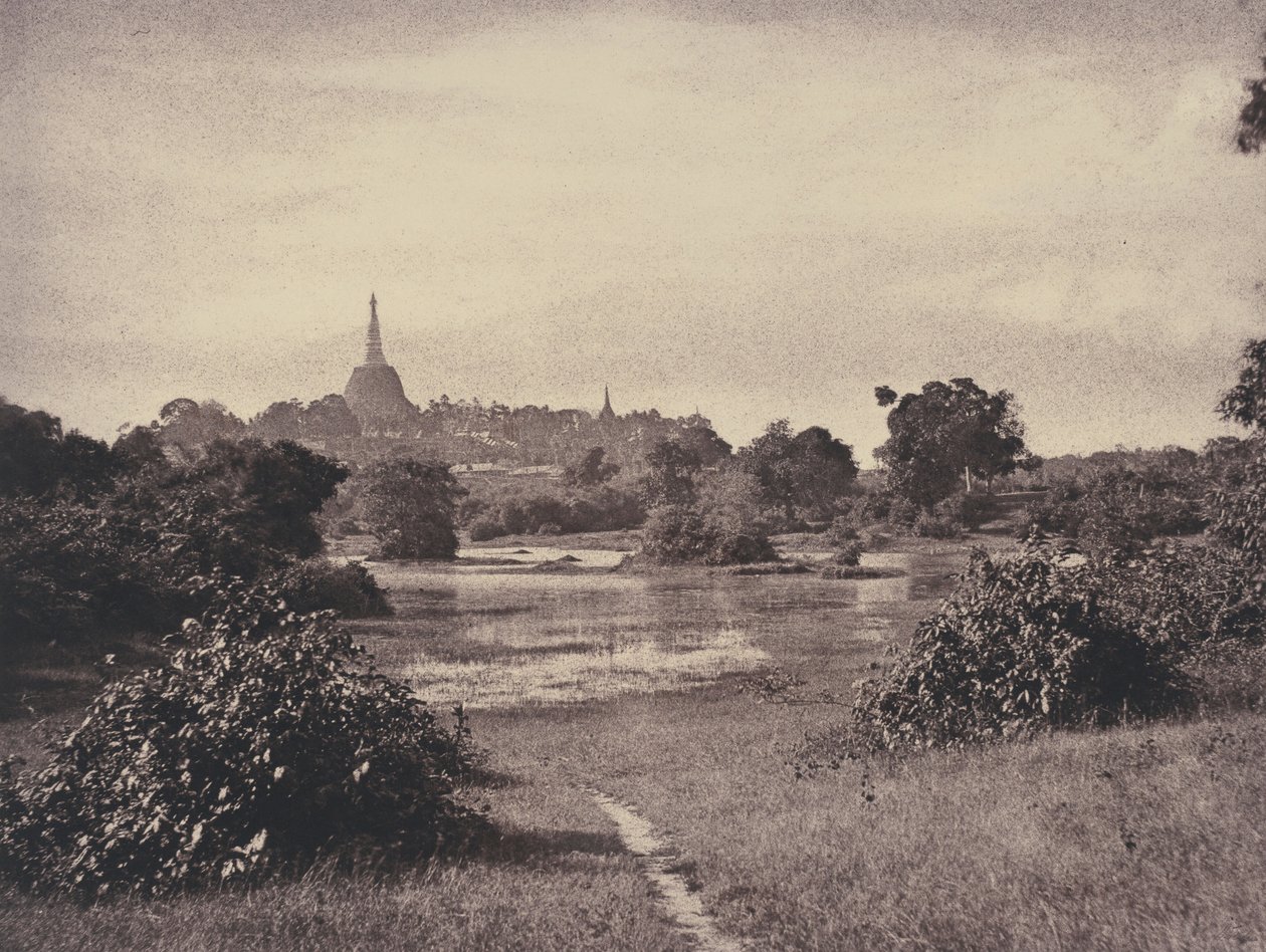 Rangoon: Udsigt nær søen, november 1855 (foto) af Linnaeus Tripe