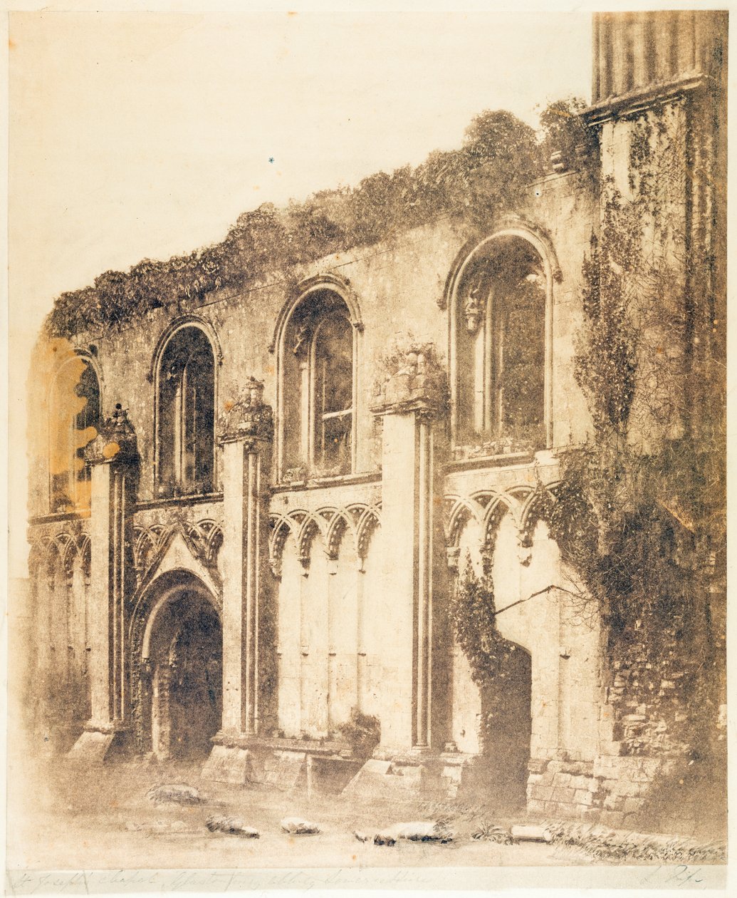 Ruinerne af St Josephs kapel ved Glastonbury Abbey af Linnaeus Tripe