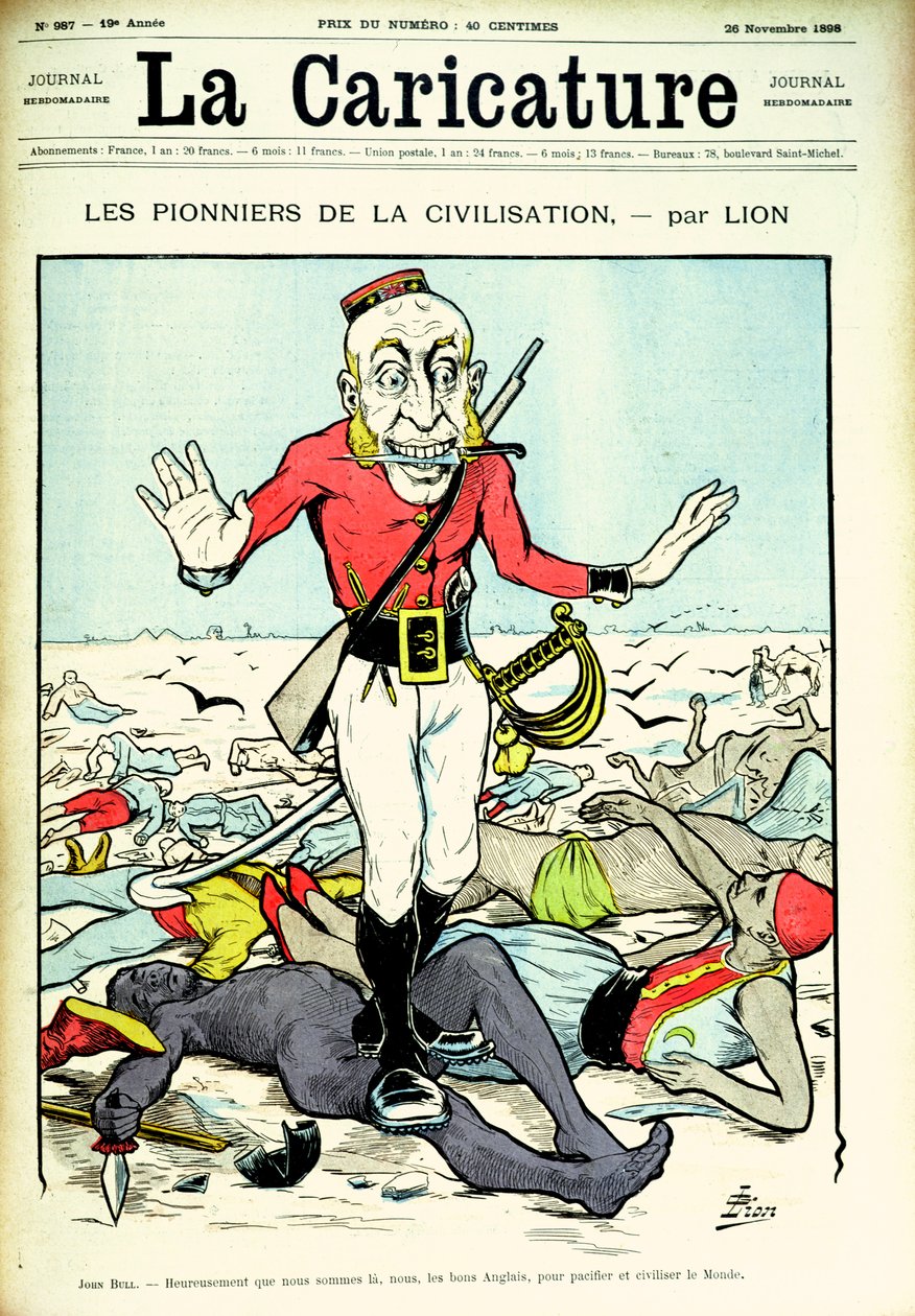 Pioneers of Civilization, John Bull bringer fred og civilisation til verden, forside af magasinet 