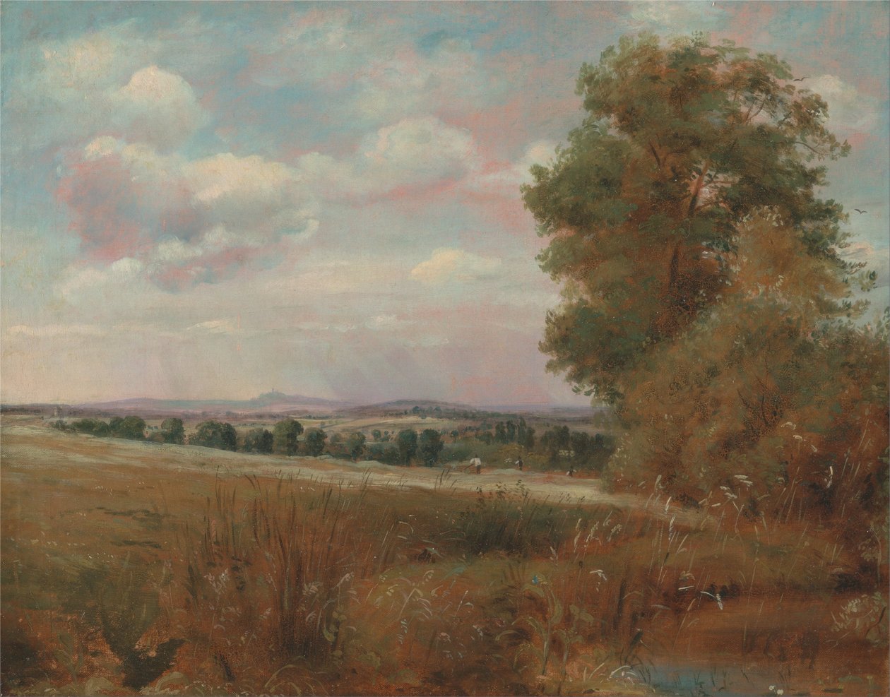 Landskab ved Hampstead, med Harve i det fjerne af Lionel Constable