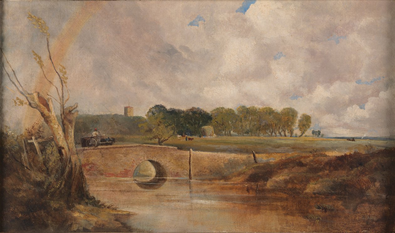 A Rainbow - Udsigt over Stour af Lionel Constable