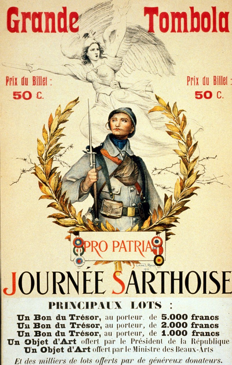 Stor lodtrækning: sarthoisedag - plakat, ill. af Lionel Royer (1852 -1926) af Lionel Noel Royer