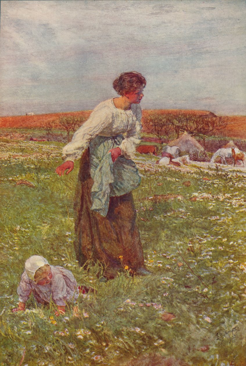 Moderen og barnet, c1903, c1915 af Lionel Percy Smythe