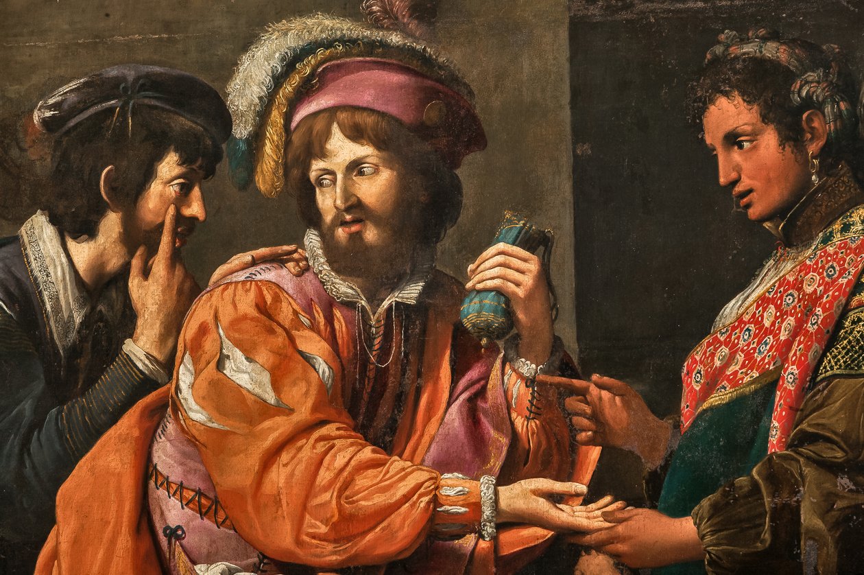 Buona Ventura, detalje af 2384631, c.1617 af Lionello Spada