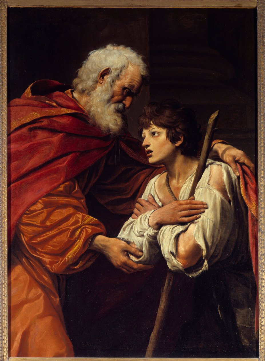 Det fortabte barns tilbagevenden. Maleri af Leonello Spada (1576 - 1622) af Lionello Spada