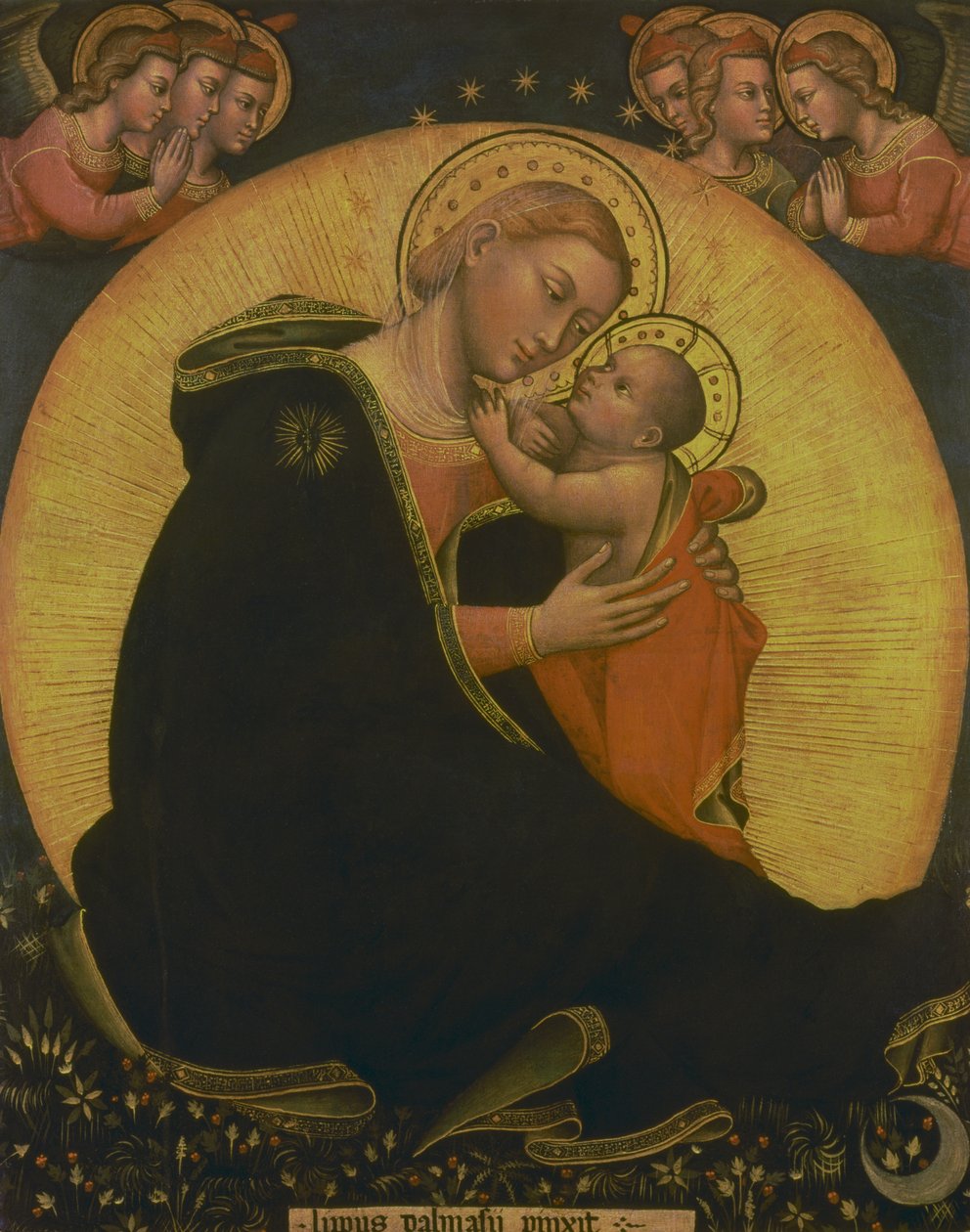 Ydmyghedens Madonna, 1390-1400 (tempera på lærred) af Lippo di Dalmasio