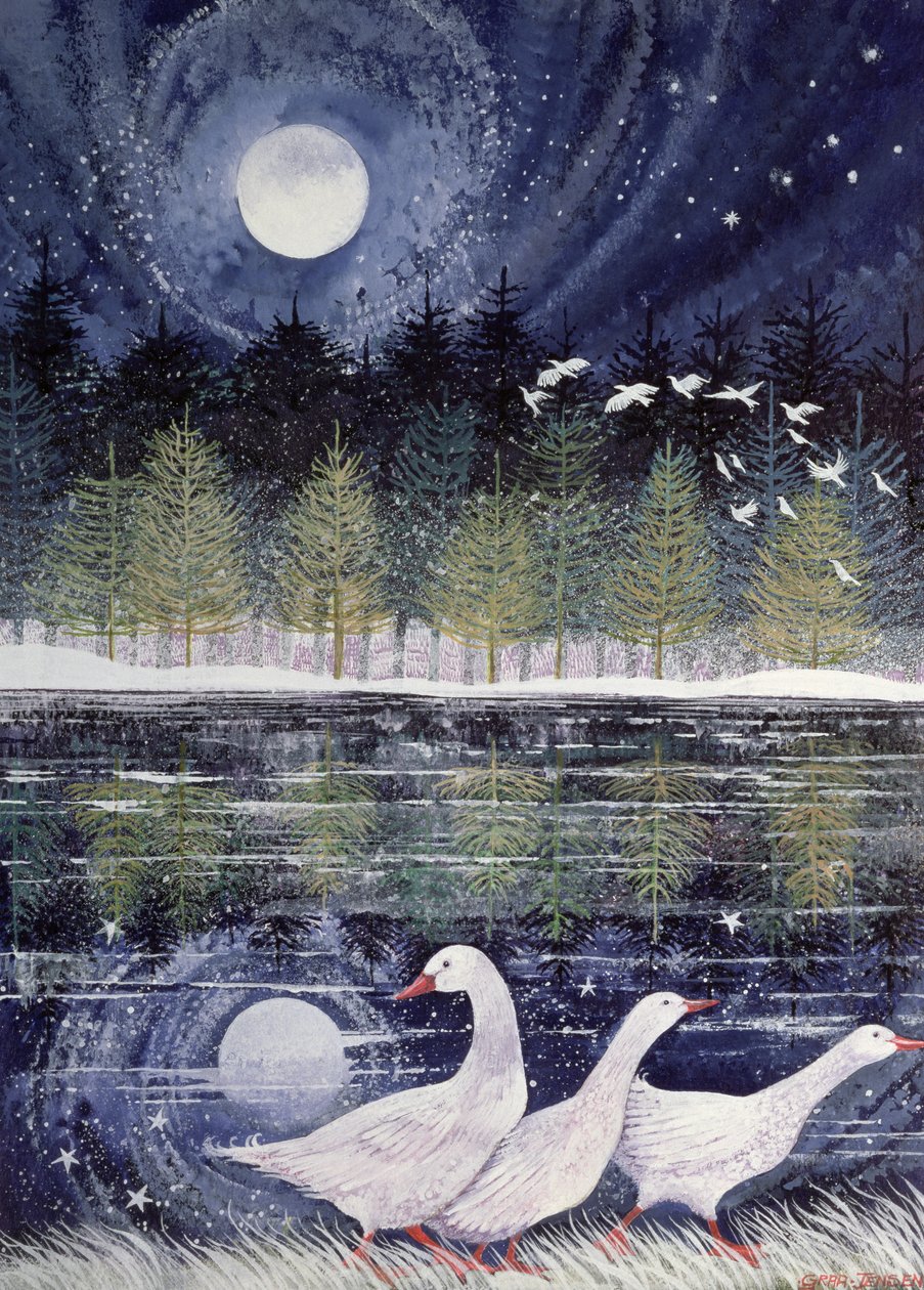 Snegæs, 1995 (akrylblæk, gouache) af Lisa Graa Jensen
