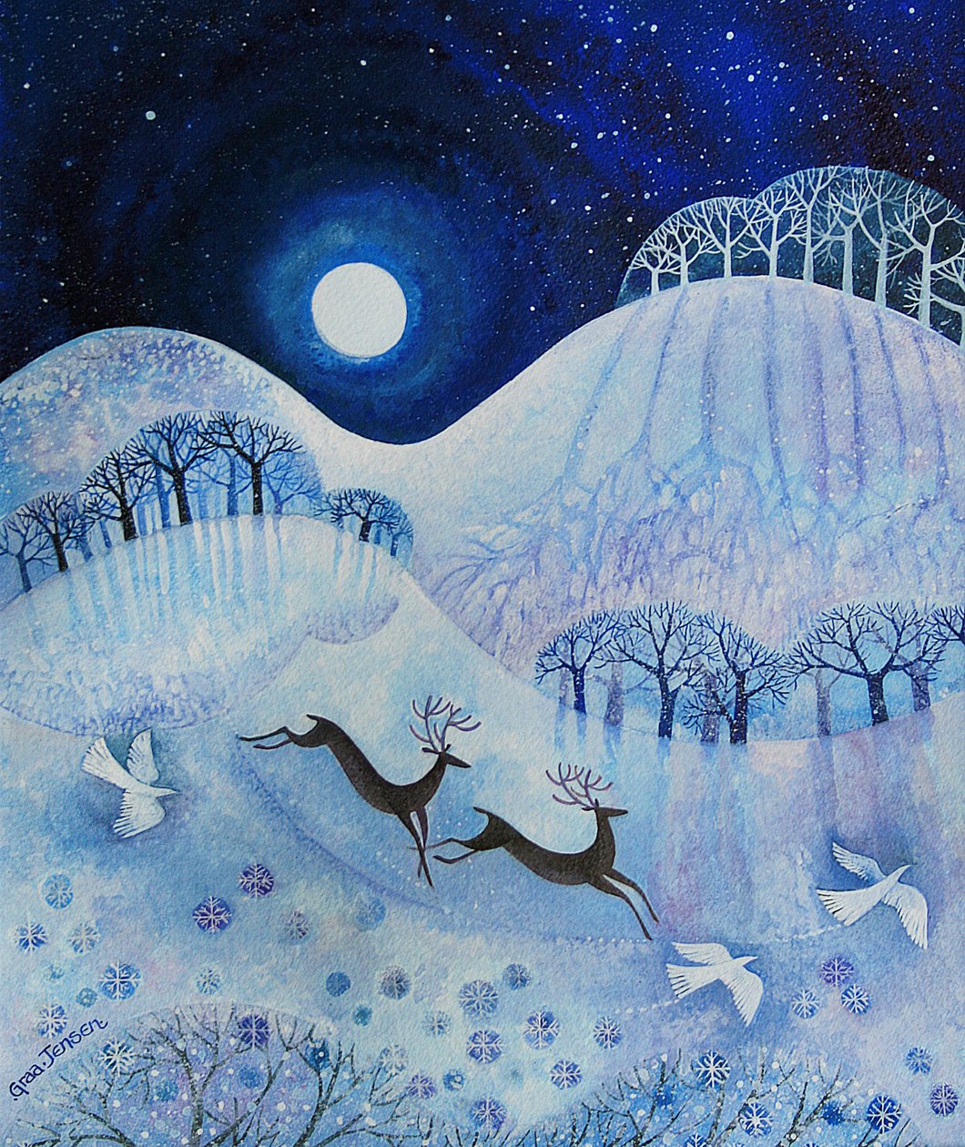Snowy Peace, 2011 (akrylblæk og gouache på papir) af Lisa Graa Jensen
