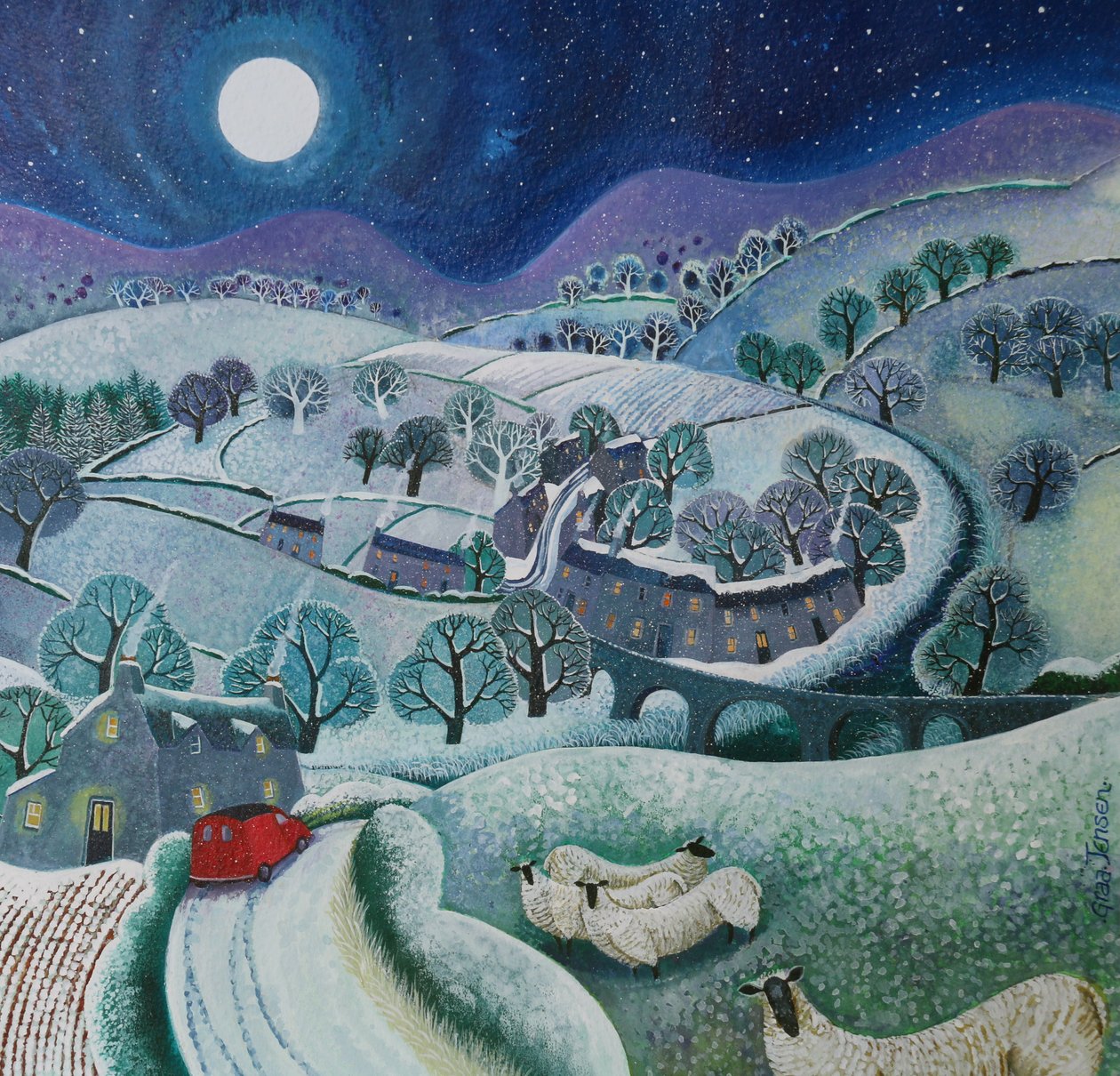 First Sprinkling, 2016, (akrylblæk på papir) af Lisa Graa Jensen