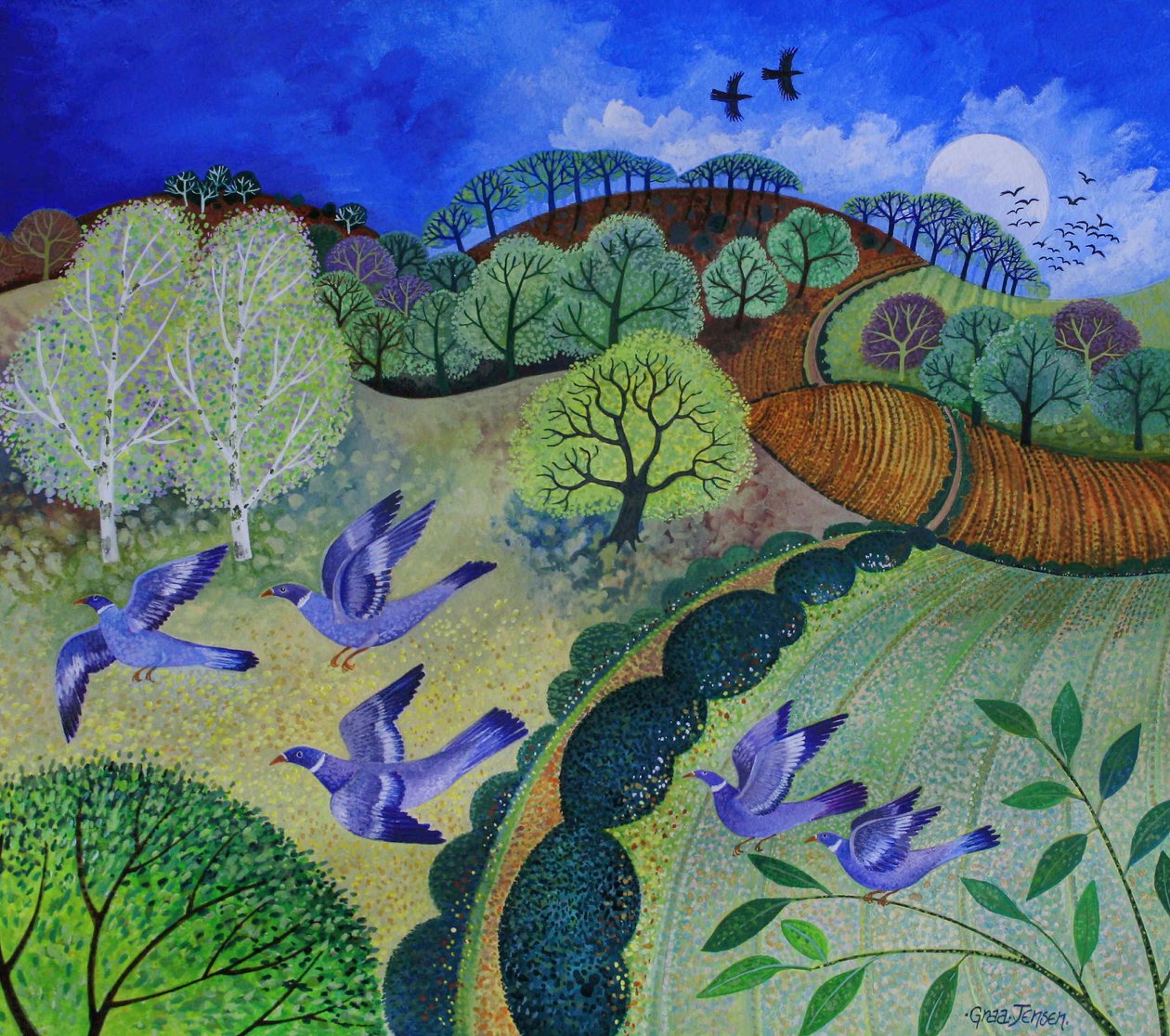 Flight, 2009, (akryl på papir) af Lisa Graa Jensen