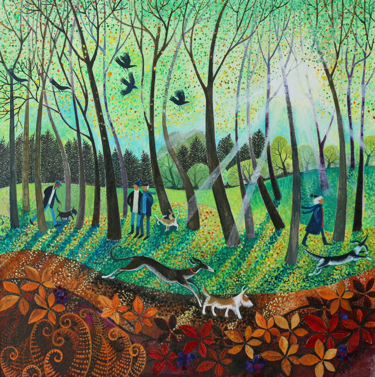 Morning Rays, 2016, (akrylblæk på papir) af Lisa Graa Jensen