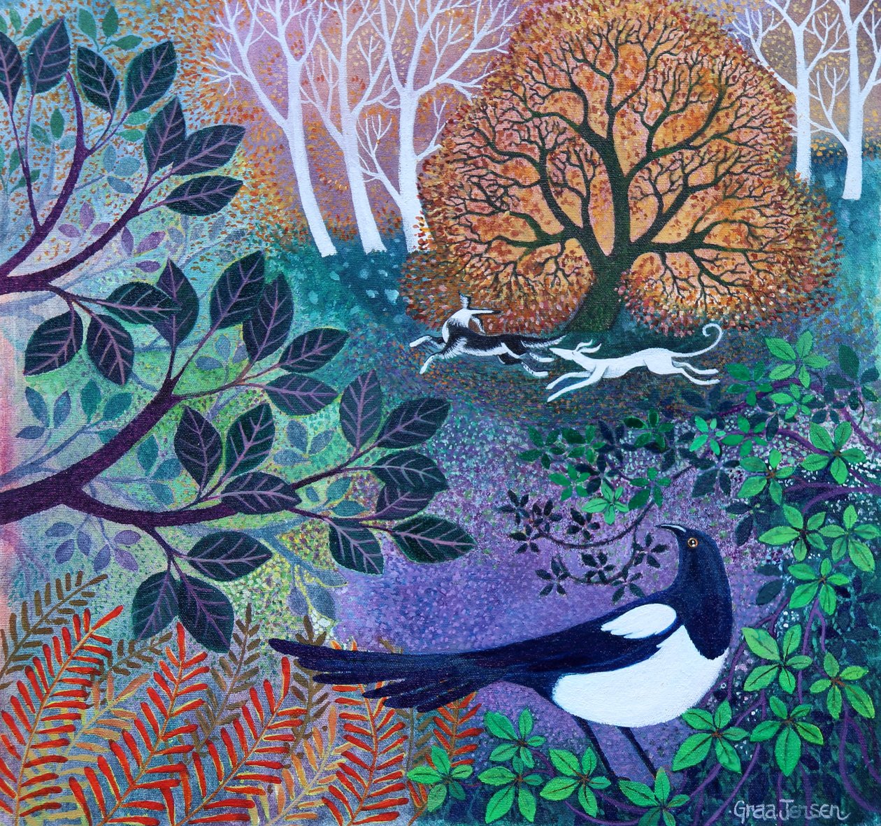 Watchful Eye,2021,(akryl på linned) af Lisa Graa Jensen
