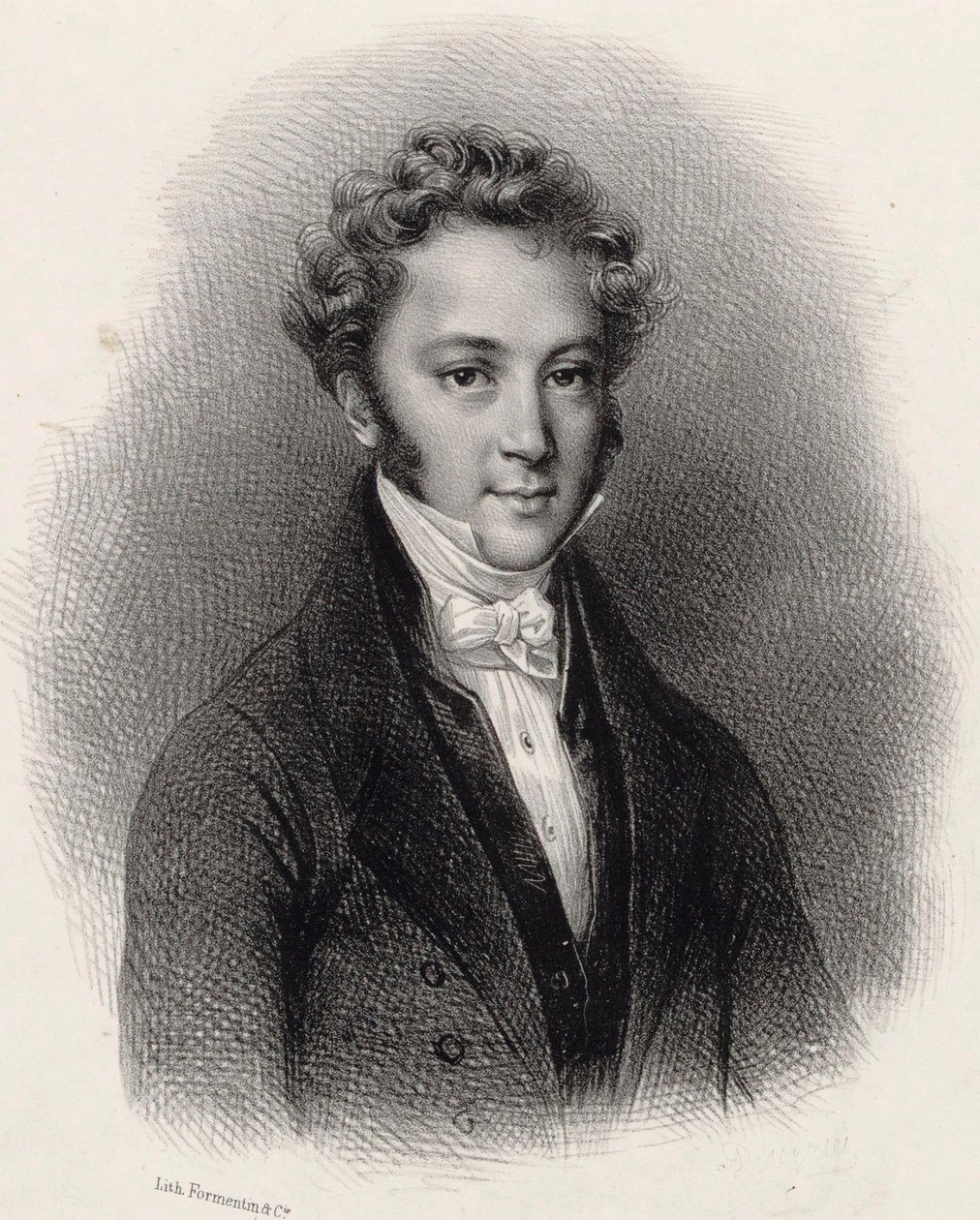 Portræt af pianist og komponist Ignaz Moscheles 1794-1870, ca. 1830. af Lithographie Formentin et C..