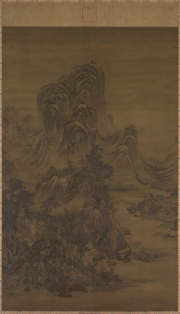 Landskab i stil med Juran, 1368-1644. af Liu Du