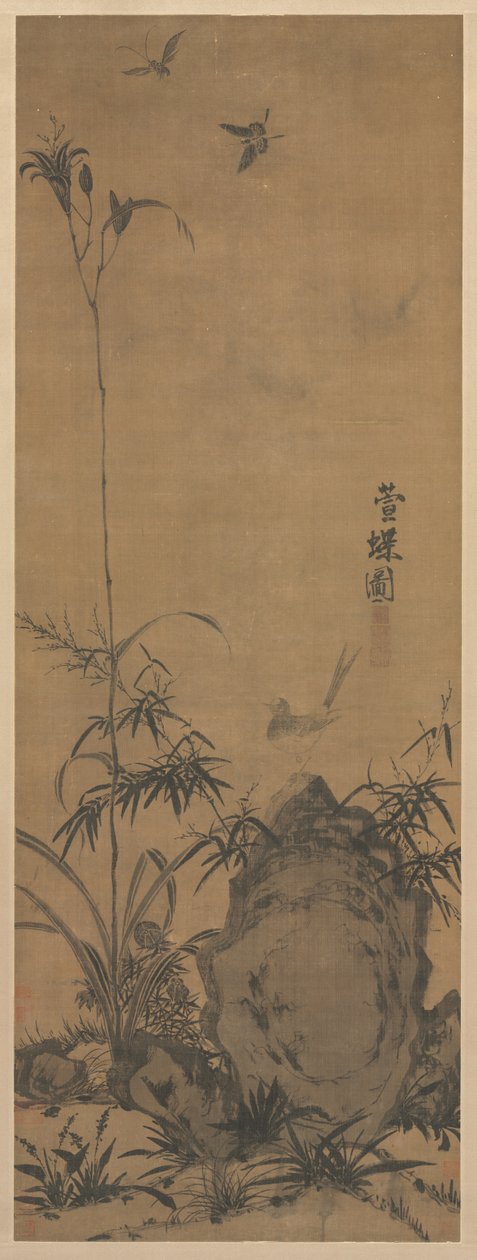 Lilje og sommerfugle, 1300-tallet. af Liu Shanshou