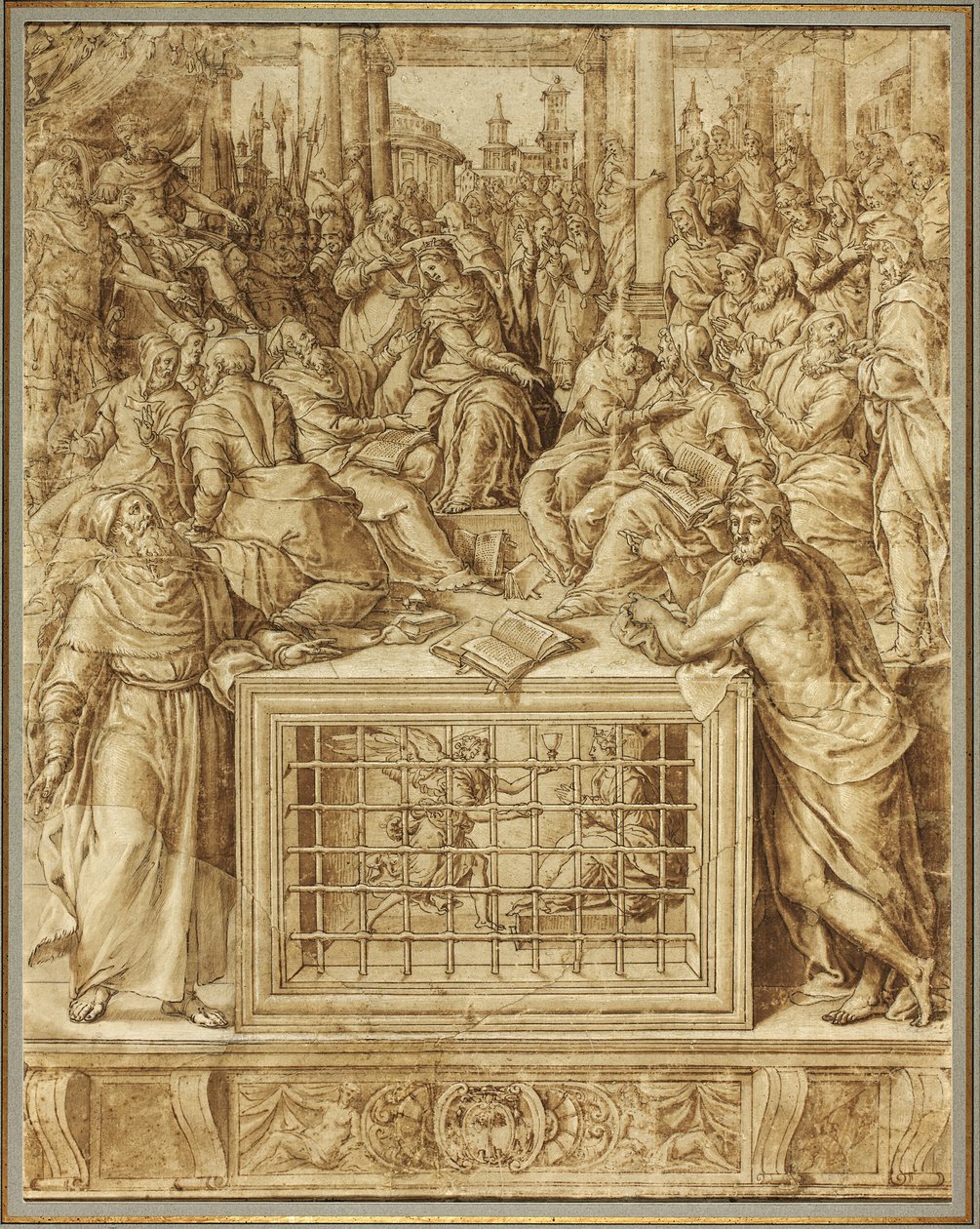 Saint Catherine strides med filosofferne af Livio Agresti