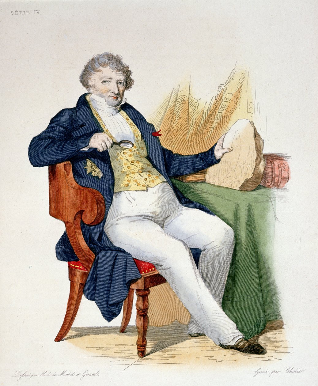 Georges Cuvier (1769-1832) illustration fra Le Plutarque Francais af E. Mennechet, indgraveret af Chollet, 1835 af Lizinska Aimee Zoe de Mirbel