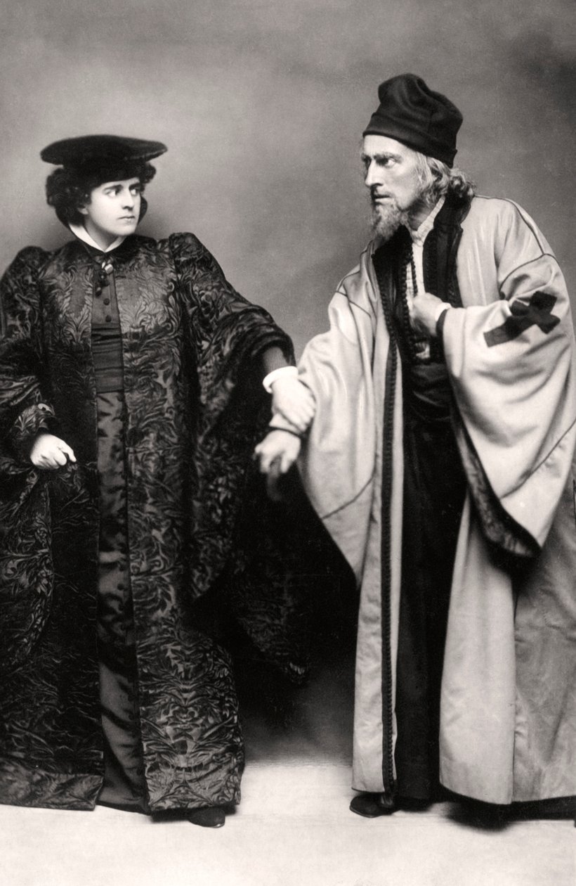 Gertrude Elliott og Johnston Forbes-Robertson i The Merchant of Venice, begyndelsen af det 20. århundrede. af Lizzie Caswall Smith