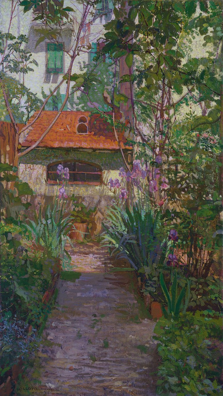 Triptykonen eller haven i blomst (sidepanel) (1907) af Llewelyn Lloyd