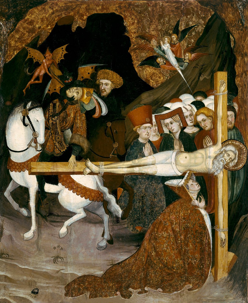 Korsfæstelsen af ​​Sankt Andreas apostlen. Maleri af Lluis Borrassa (1360-1425) af Lluís Borrassà