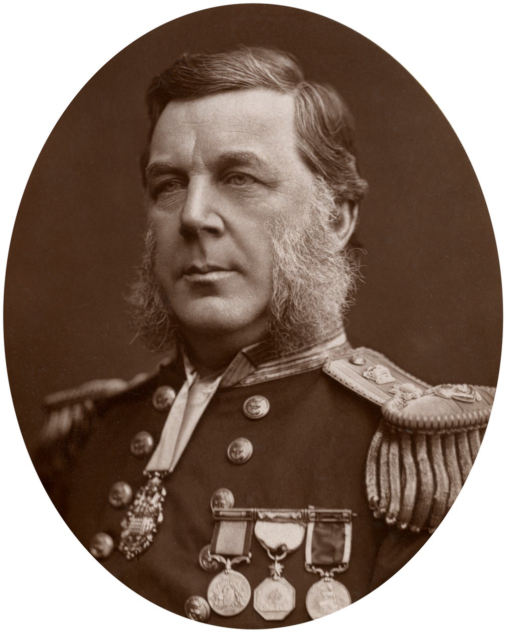 Kaptajn Bedford Clapperton Trevelyan Pim, britisk flådeofficer, 1883. af Lock and Whitfield