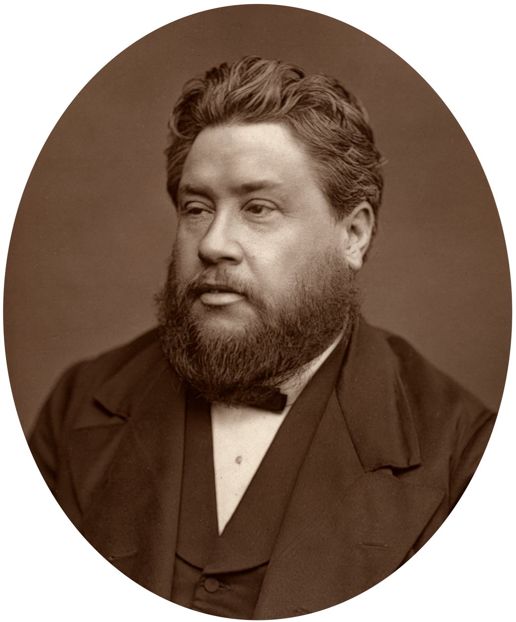 Pastor Charles Haddon Spurgeon, præst for Metropolitan Tabernacle, 1880. af Lock and Whitfield
