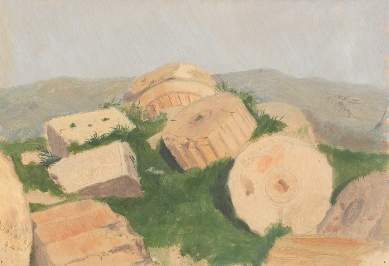 Broken Column, Parthenon, 1869. af Lockwood de Forest