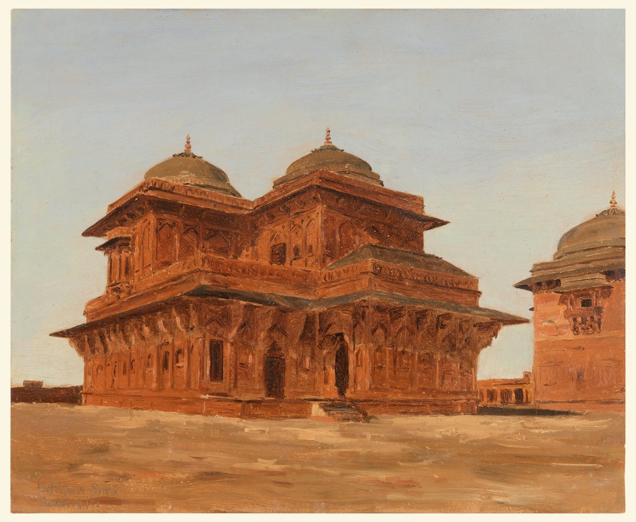 Tegning, Fatehpur Sikri, Birbals palads, Indien, 19. marts 1881 af Lockwood de Forest