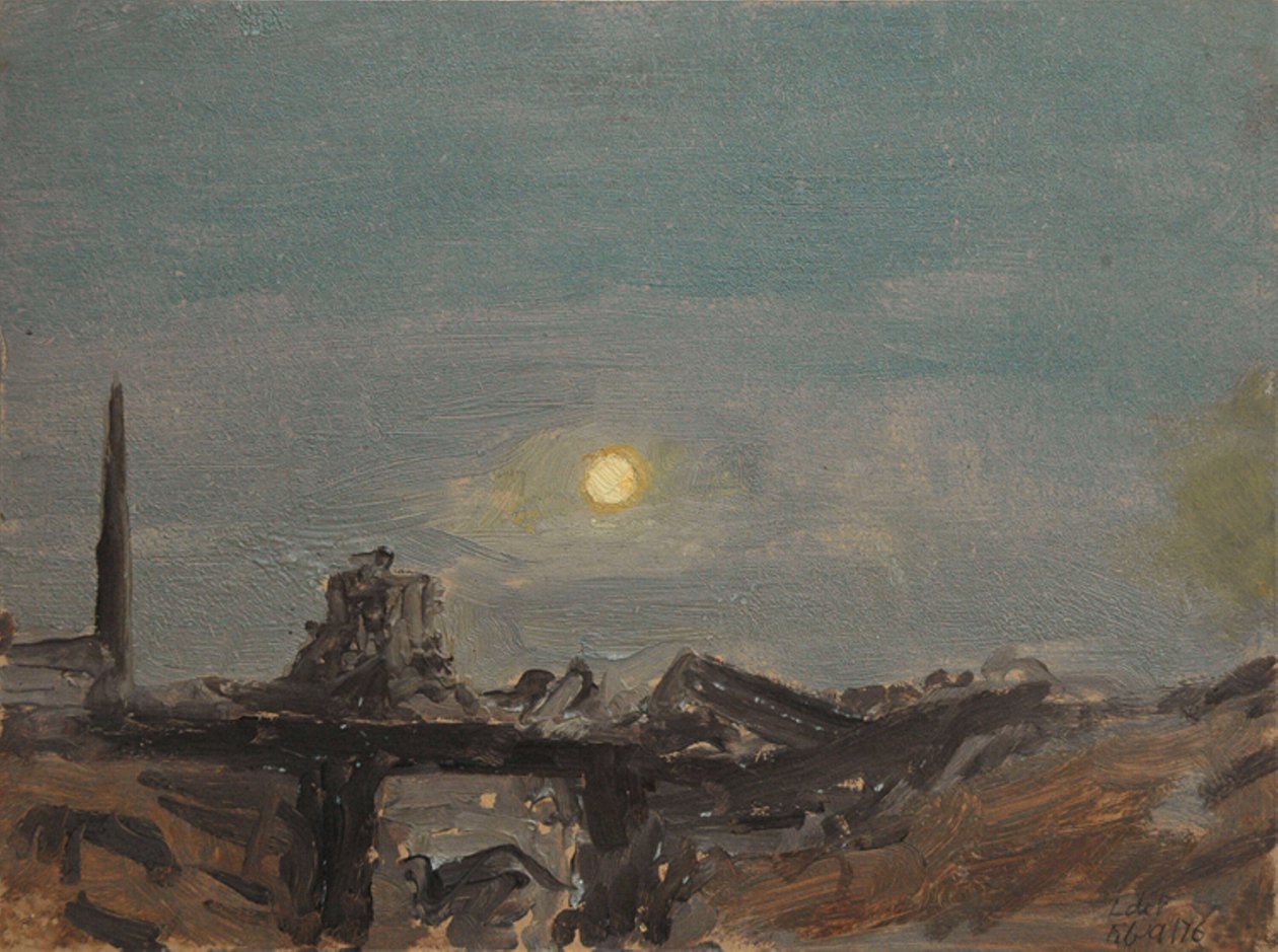 Fuldmåne over Luxor-ruinerne, ud for Nilen af Lockwood de Forest