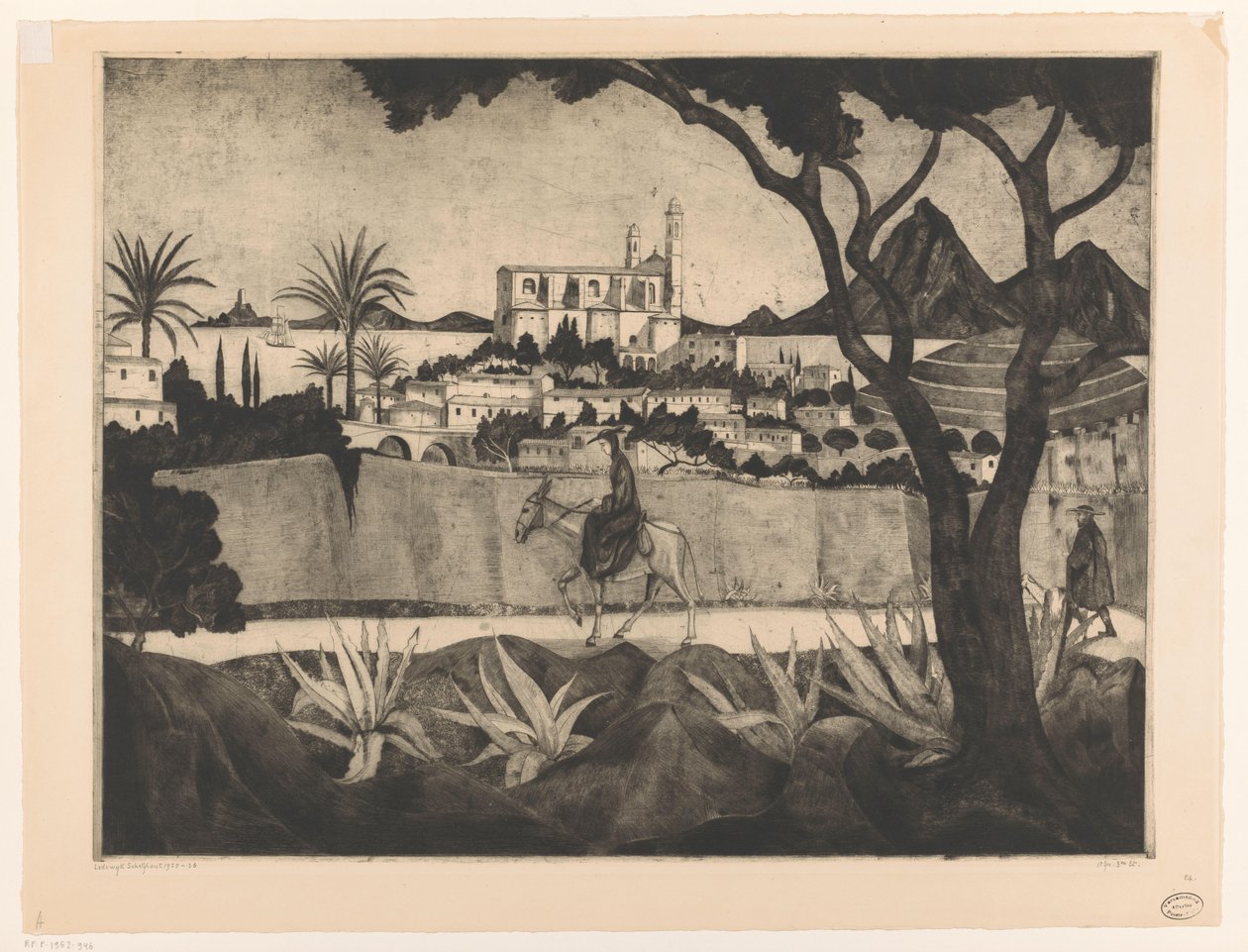 Bastia på Korsika Bastia (original titel) af Lodewijk Schelfhout (signed by artist)