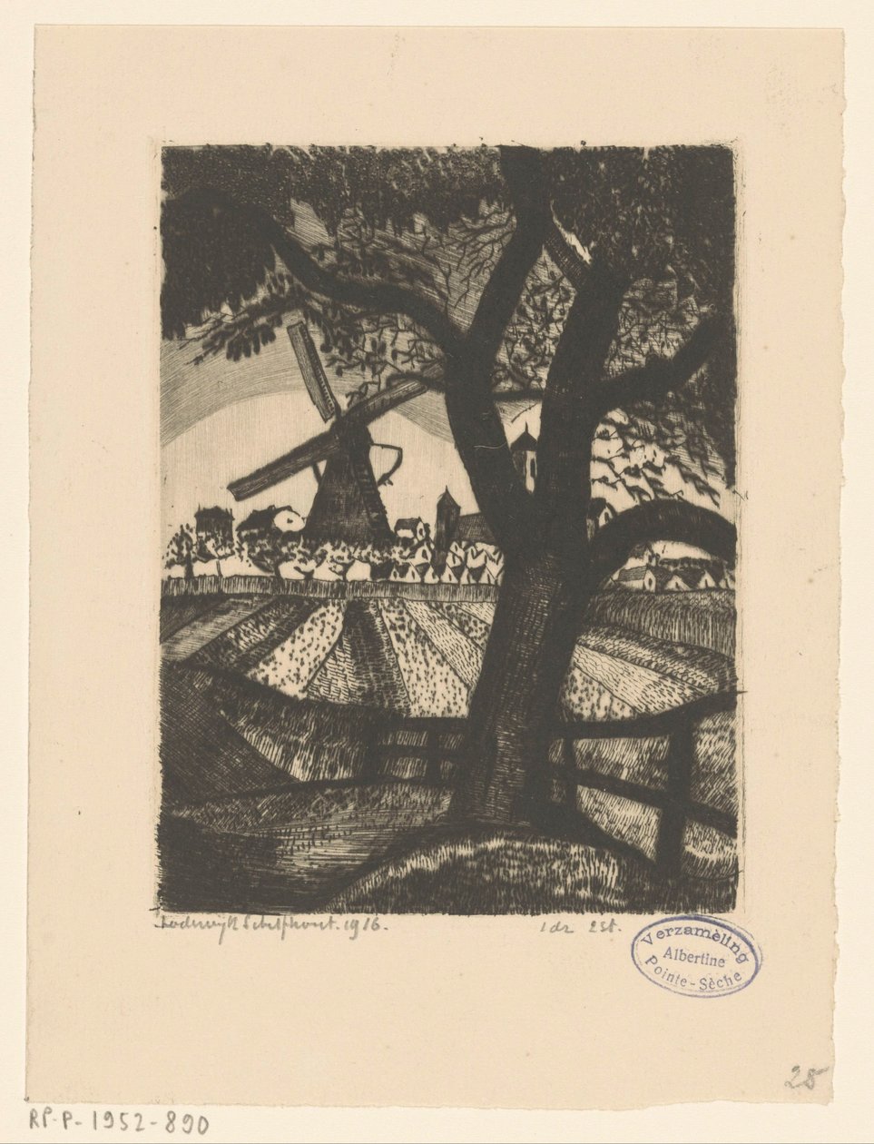 frugthave Le Fruitier (original titel) af Lodewijk Schelfhout (signed by artist)