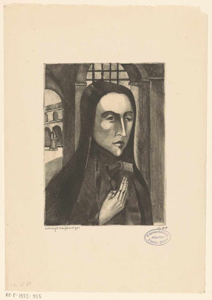 korsikansk kvinde Femme Corse (original titel) af Lodewijk Schelfhout (signed by artist)