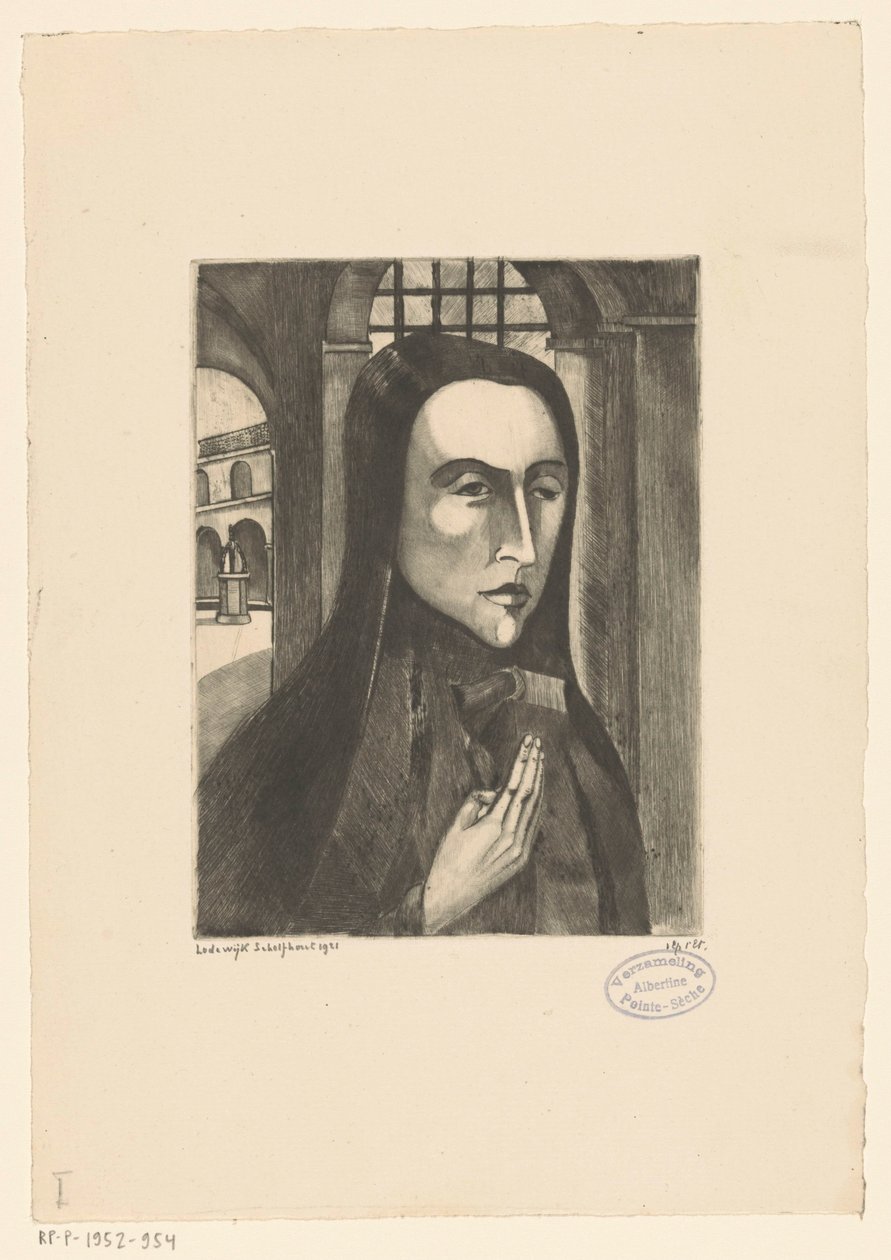 korsikansk kvinde Femme Corse (original titel) af Lodewijk Schelfhout (signed by artist)