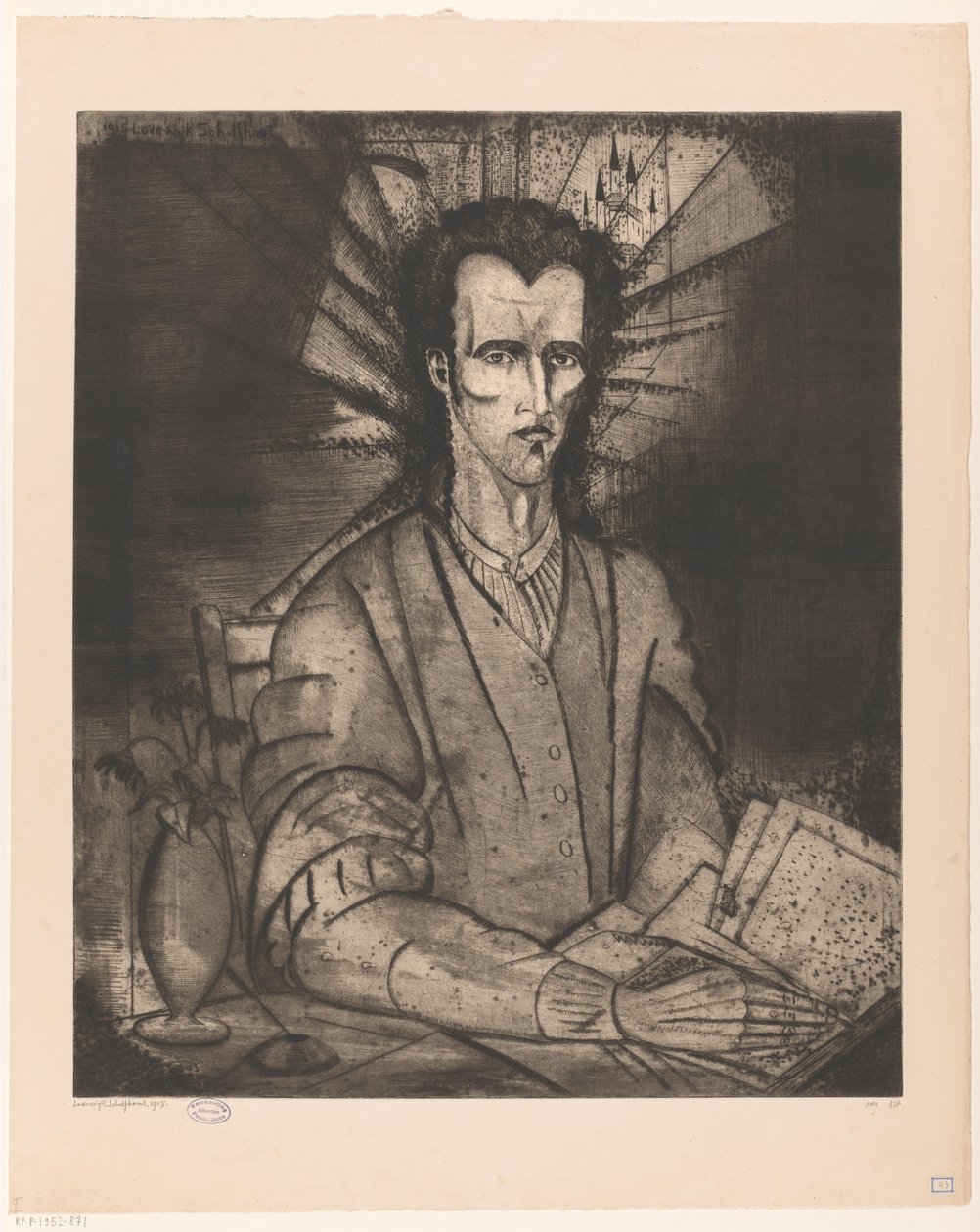 Filosoof Le Philosophe (original titel på objekt) af Lodewijk Schelfhout (signed by artist)