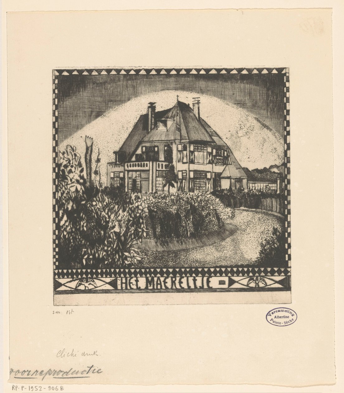 Het Maereltje (original titel på objekt) af Lodewijk Schelfhout (signed by artist)