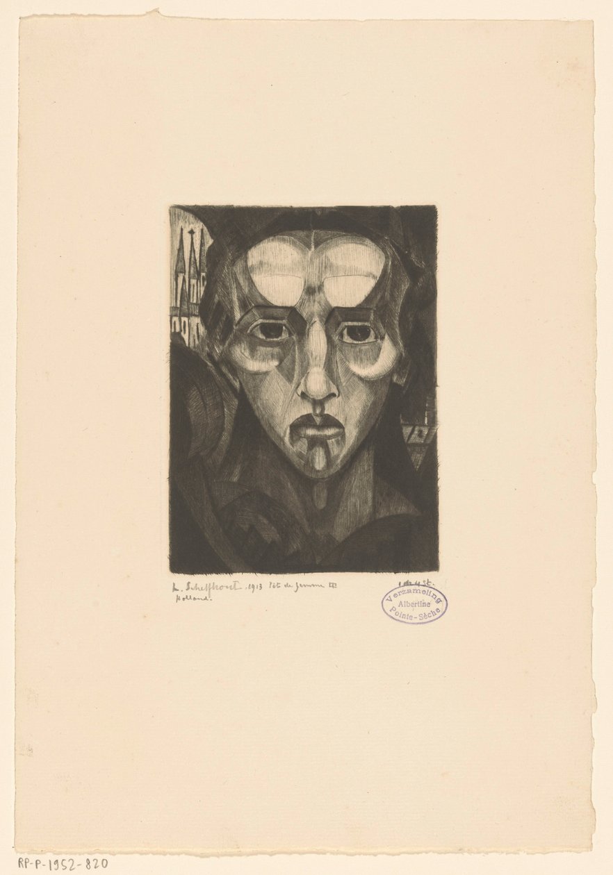 Hovedet af en kvinde Tête de femme III (original titel på objektet) af Lodewijk Schelfhout (signed by artist)