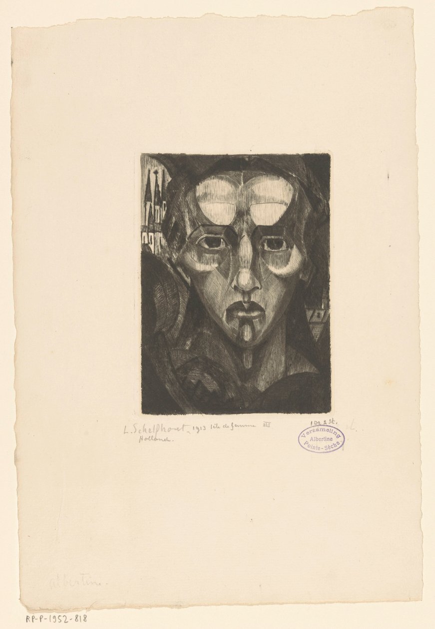 Hovedet af en kvinde Tête de femme III (original titel på objektet) af Lodewijk Schelfhout (signed by artist)