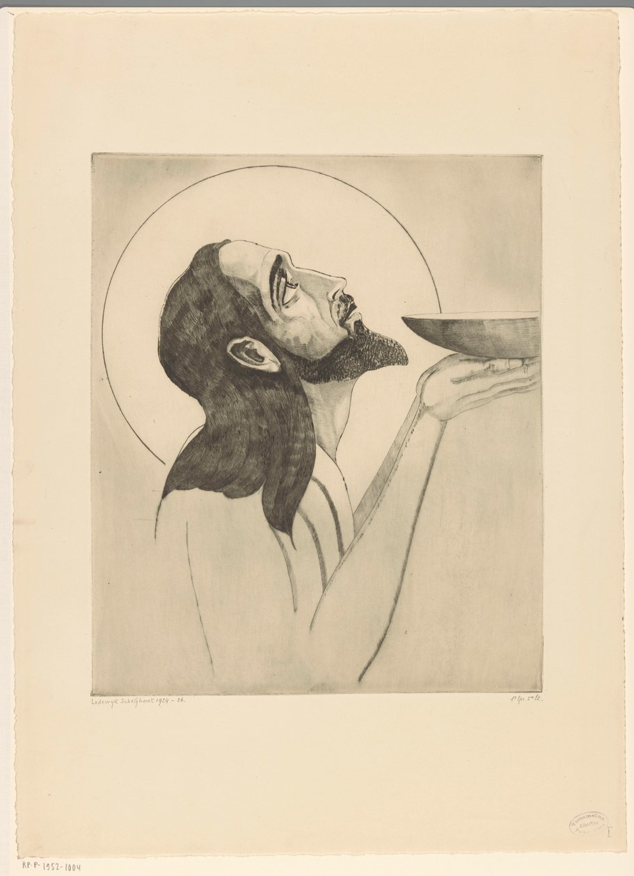 Johannes de Doper Johannes Døberen (original titel) af Lodewijk Schelfhout (signed by artist)