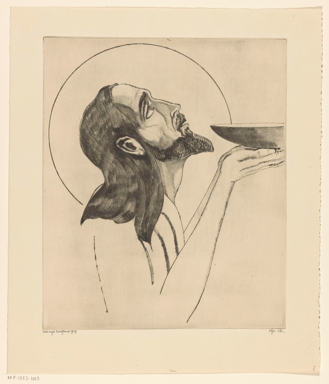 Johannes de Doper Johannes Døberen (original titel) af Lodewijk Schelfhout (signed by artist)