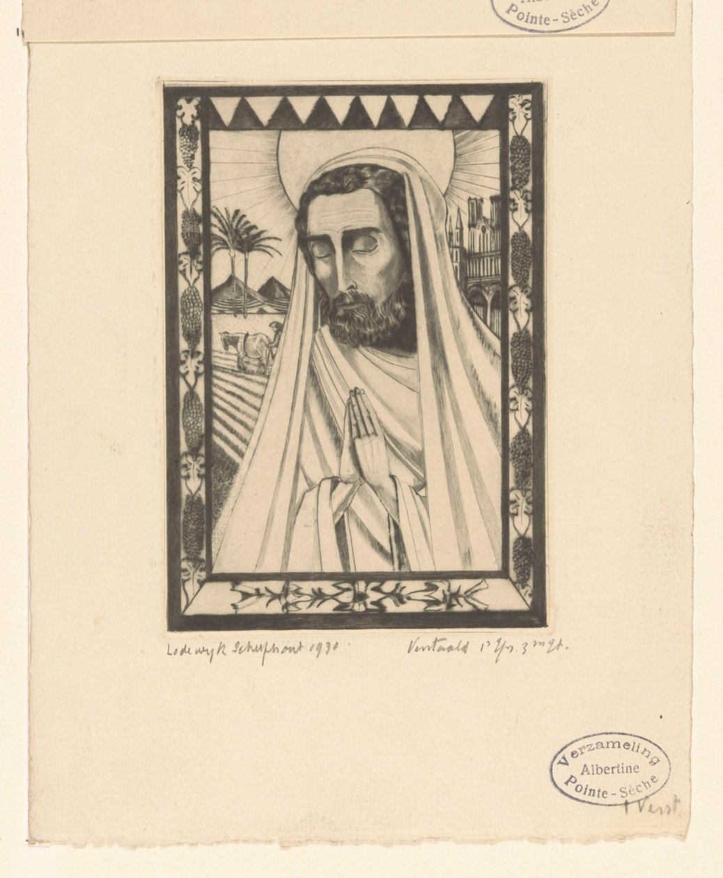 Josef St. Joseph (original titel) af Lodewijk Schelfhout (signed by artist)