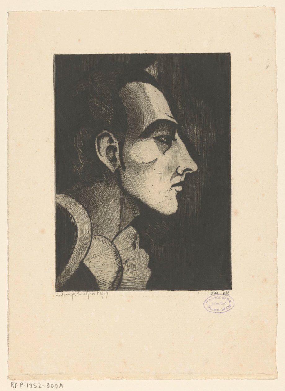 Pierrot I (original titel) af Lodewijk Schelfhout (signed by artist)