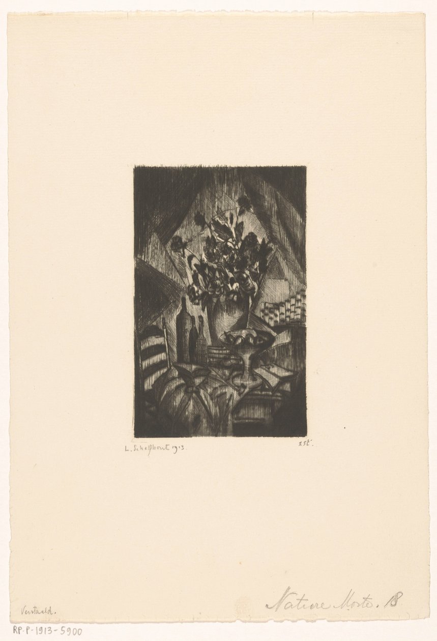 Stilleven Nature morte (original titel på objekt) af Lodewijk Schelfhout (signed by artist)