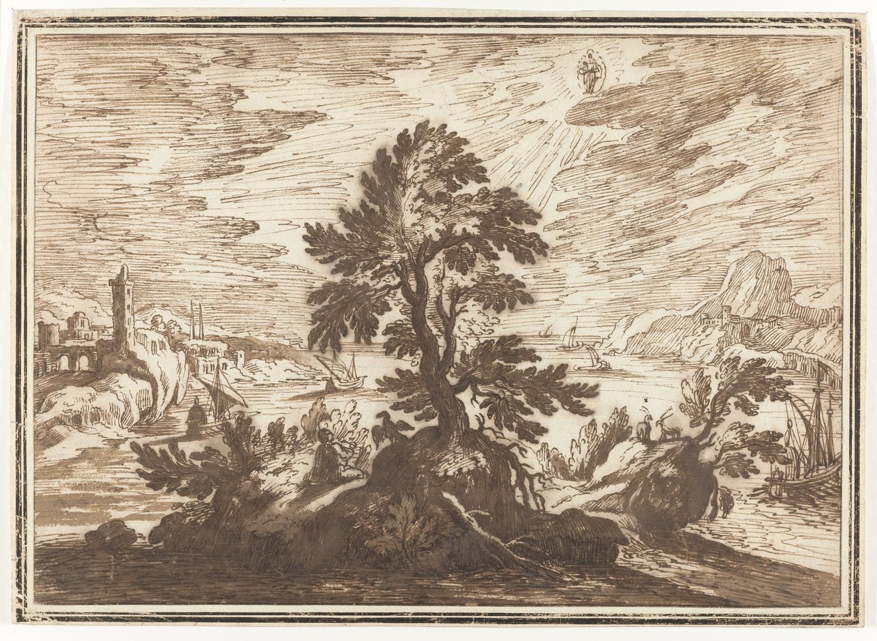 Johannes evangelisten på Patmos af Lodewijk Toeput