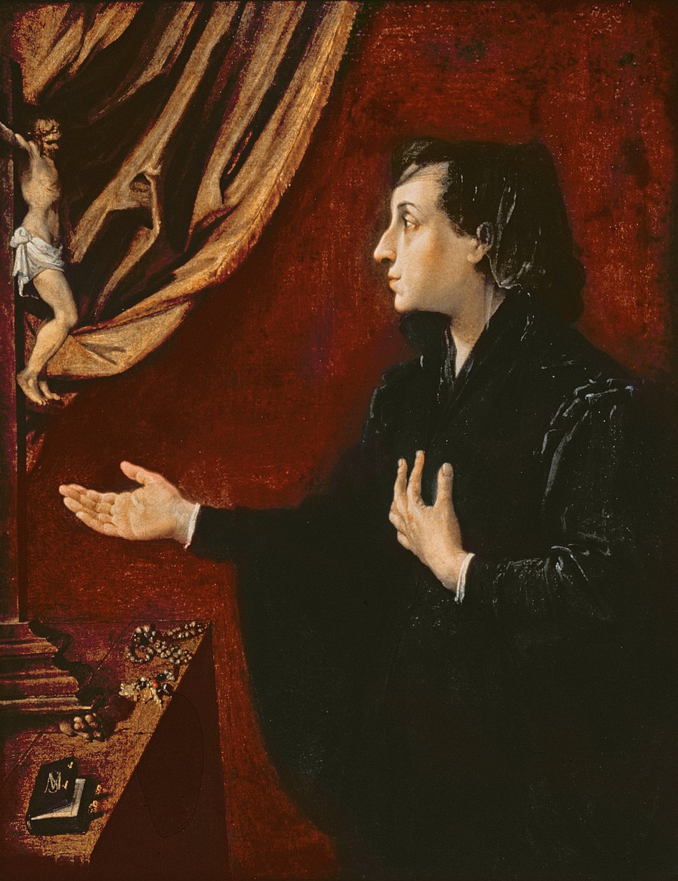 Portræt af en enke, ca. 1585 af Lodovico Carracci