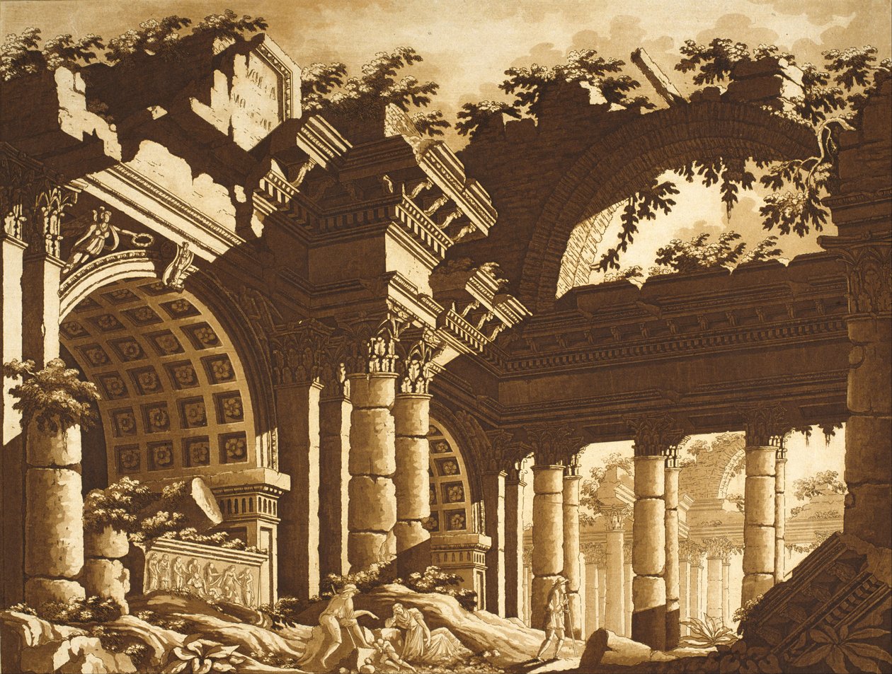 Ruinerne af et tempel af Lodovico Pozzetti